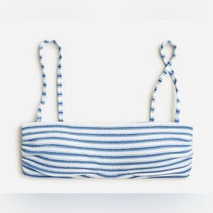 J.Crew Textured clean bandeau bikini top in stripe NWT Size 3X